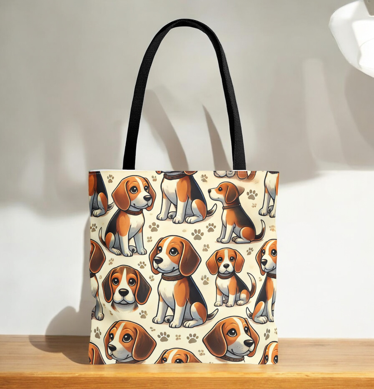 Dog themed fashion tote bags