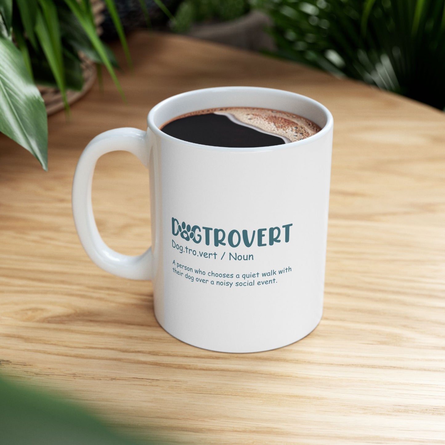 Funny Dog Owner Quote Mug - Dogtrovert - Time with Dog instead of People