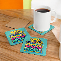 Silly We're Dog People Corkwood Coaster Set