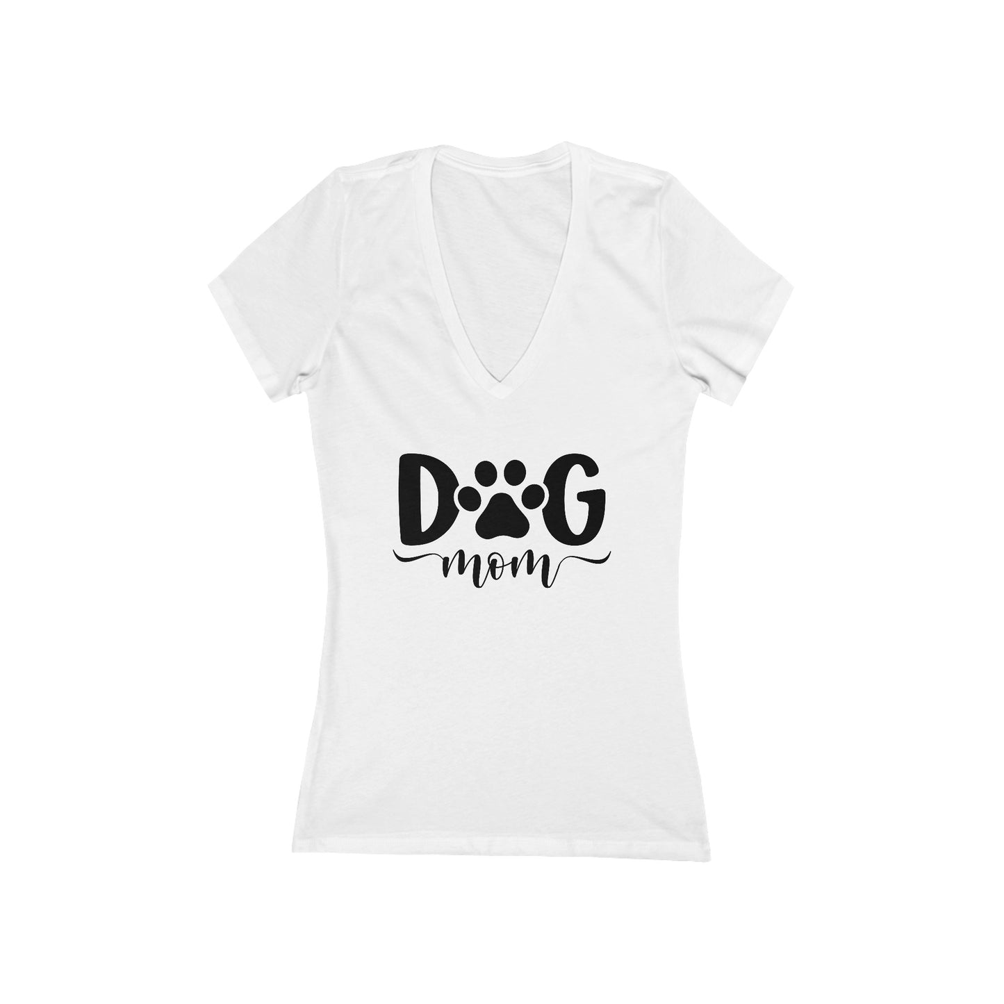 Dog Mom - Women's Jersey Short Sleeve Deep V-Neck Tee