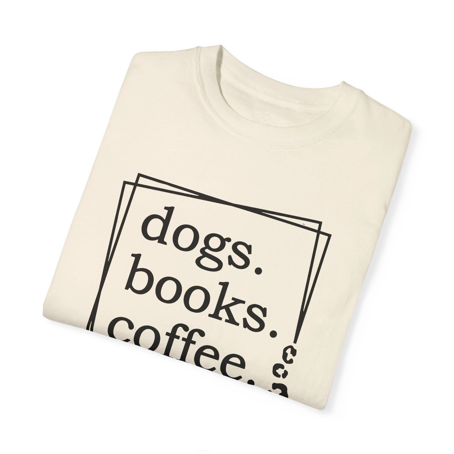 Dogs Books Coffee Tshirt, Unisex