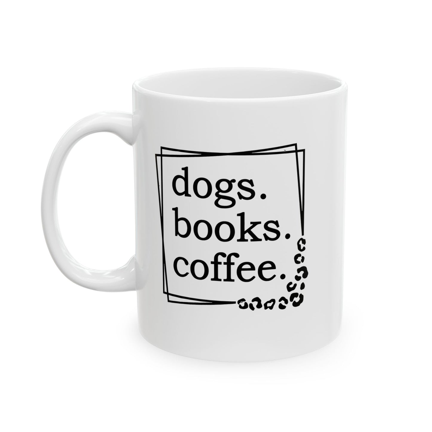 Dogs Books Coffee Ceramic Mug, 11oz