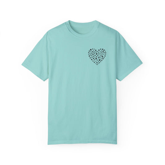 Dog Pawprint Heart Unisex Tshirt