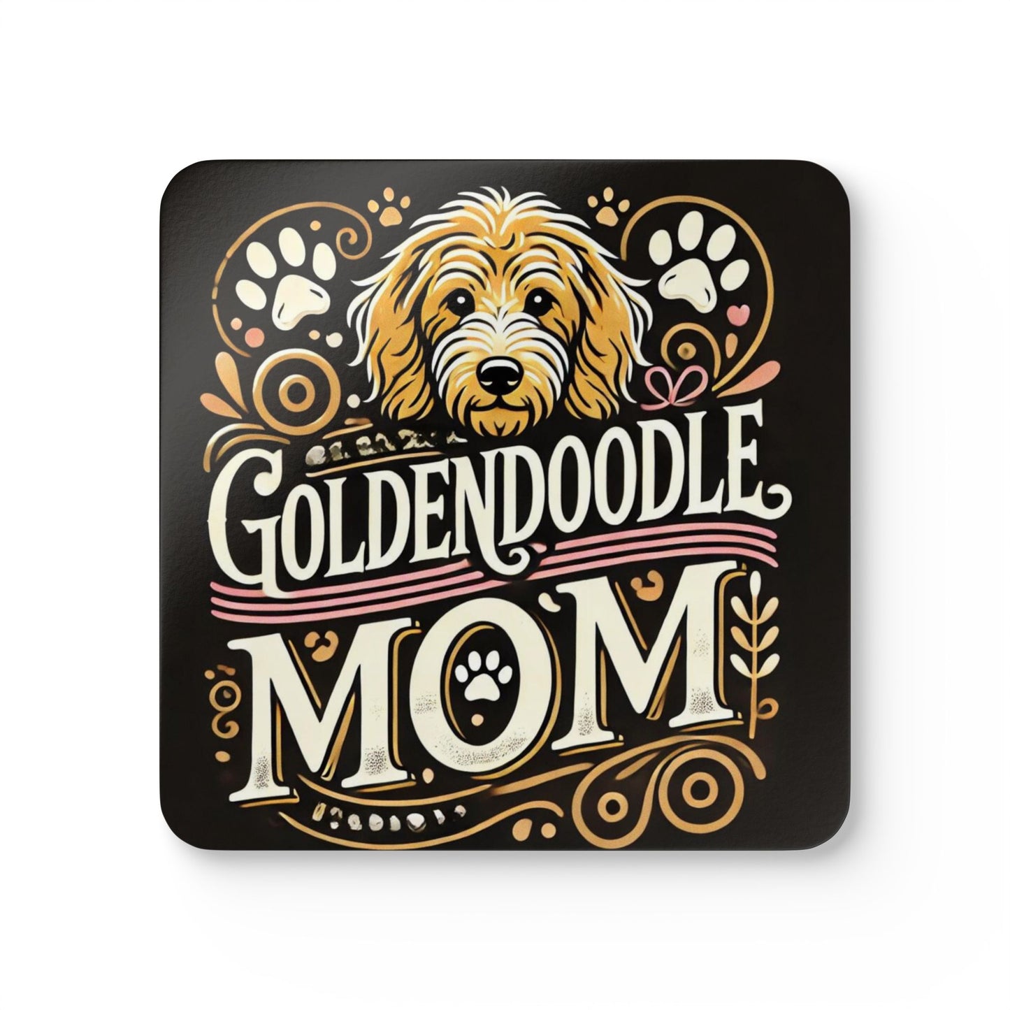 Goldendoodle Dog Corkwood Coaster Set