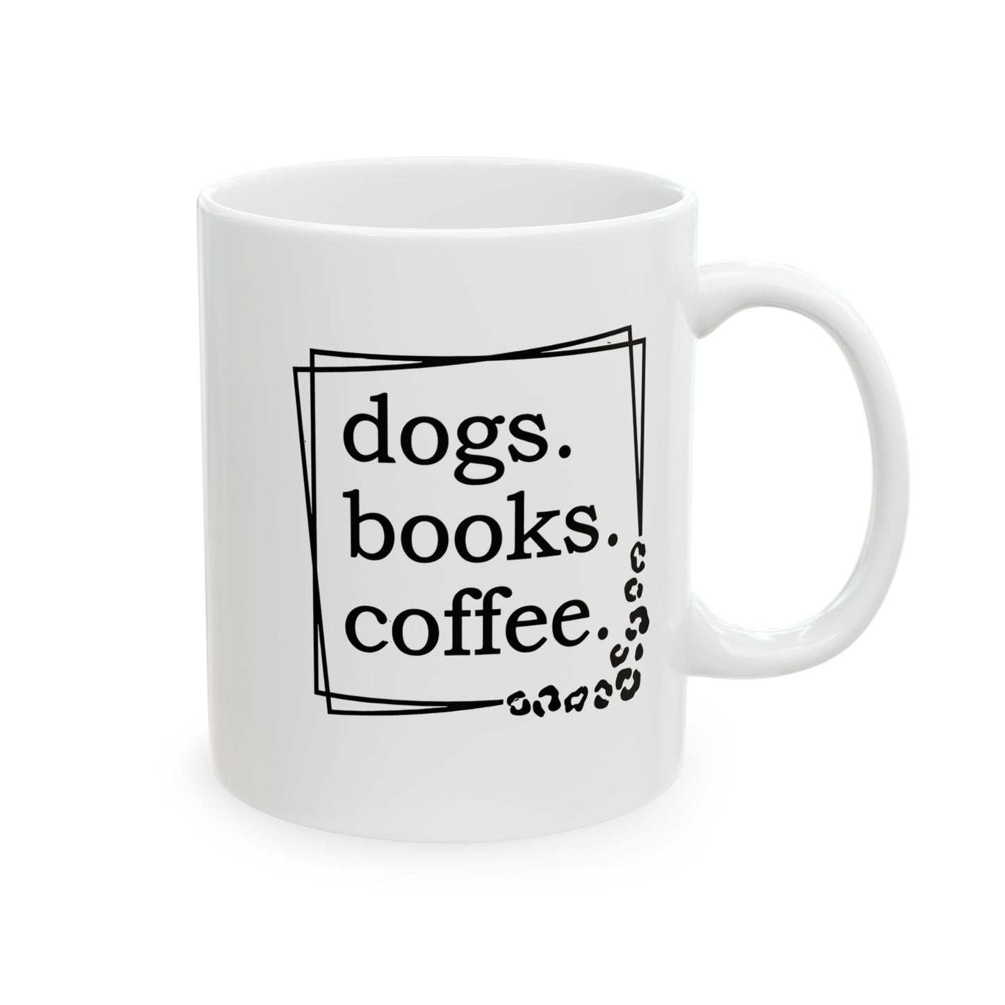 Dogs Books Coffee Ceramic Mug, 11oz