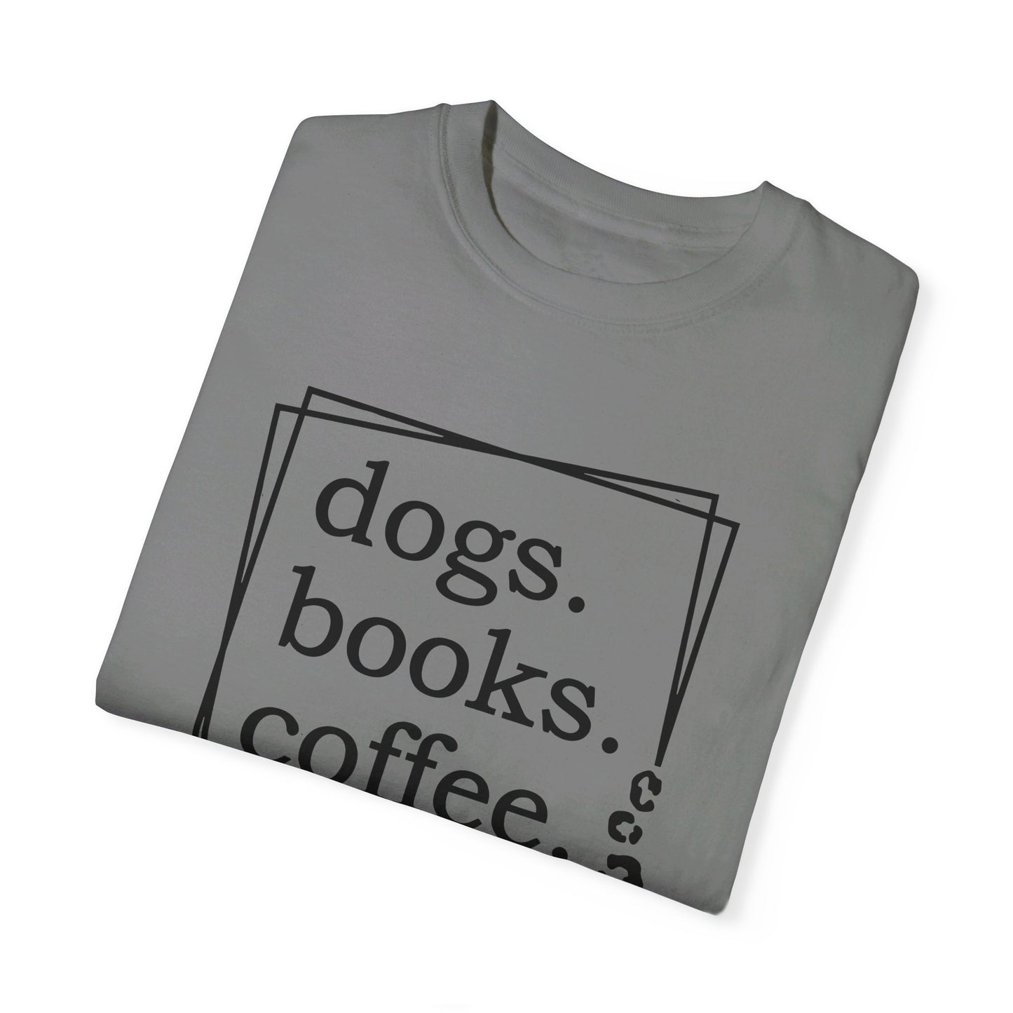 Dogs Books Coffee Tshirt, Unisex