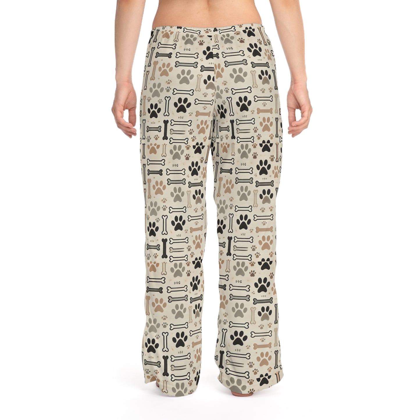 Dog Mom Women's Pajama Pants, Bones and Paw Prints