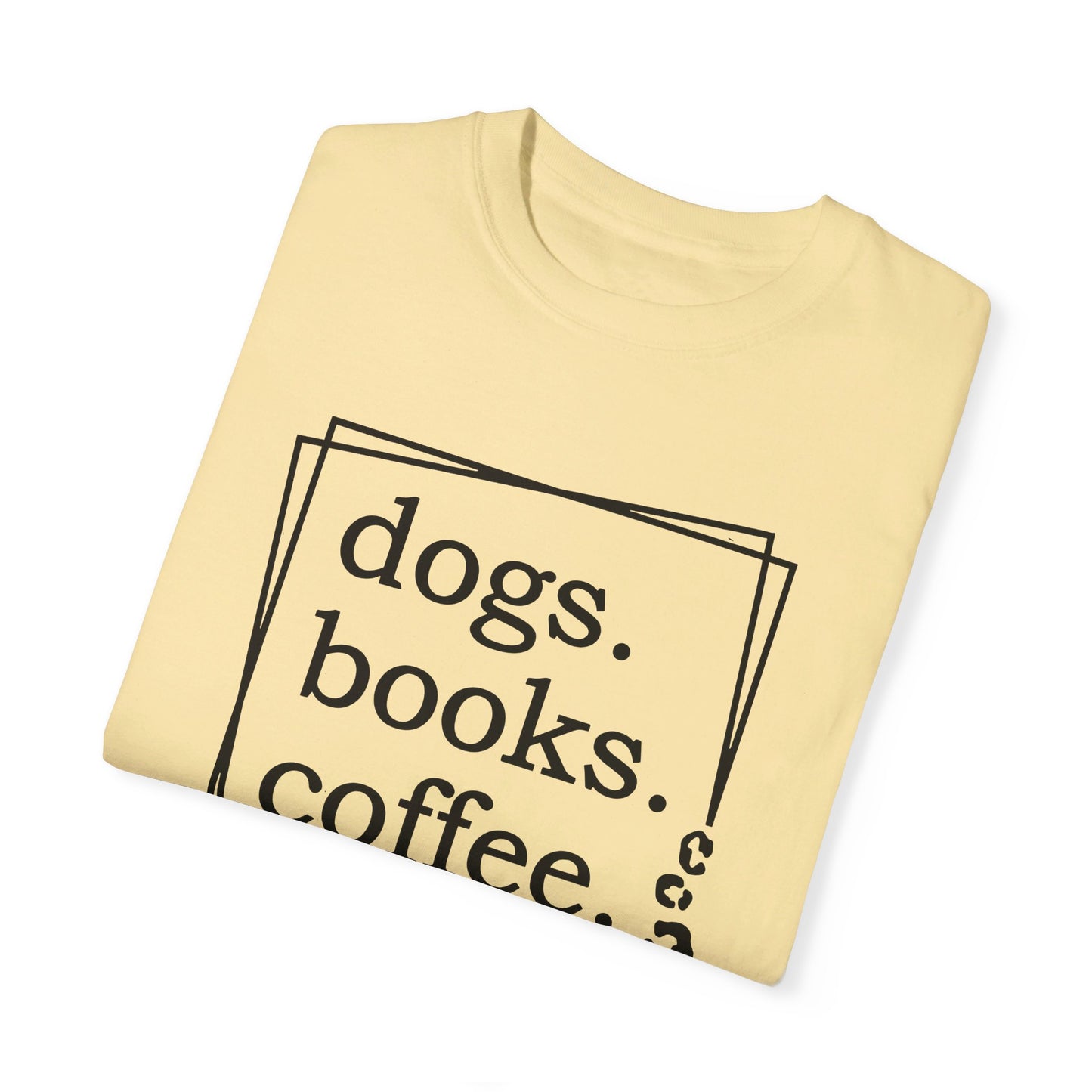 Dogs Books Coffee Tshirt, Unisex