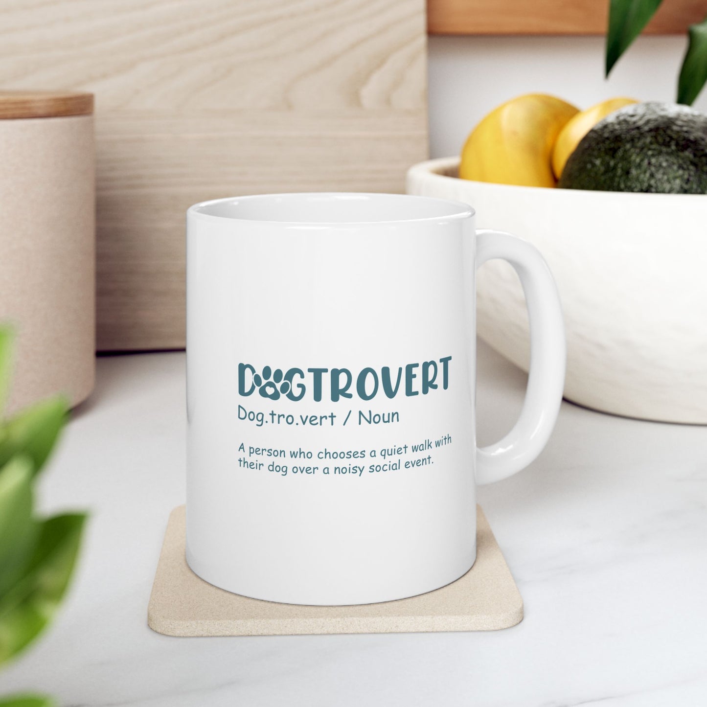 Funny Dog Owner Quote Mug - Dogtrovert - Time with Dog instead of People