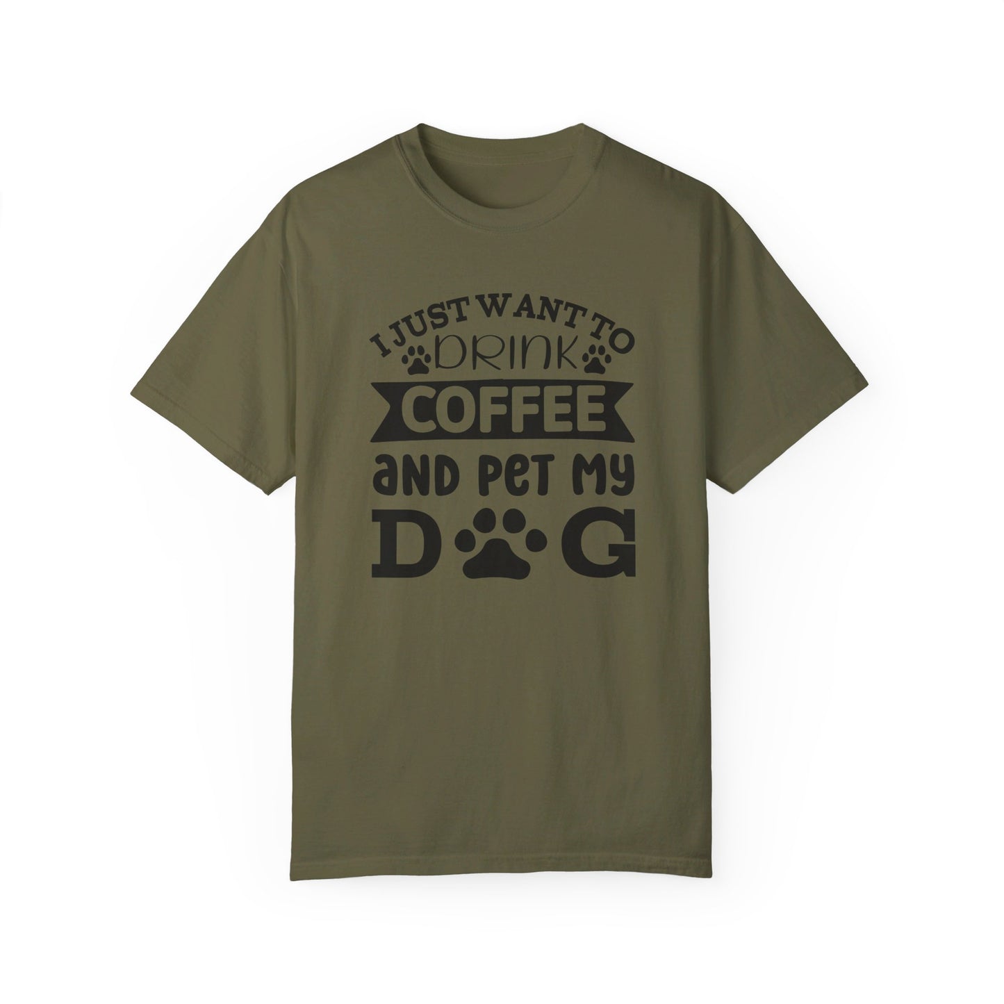 I Just Want to Pet My Dog and Drink Coffee Tshirt