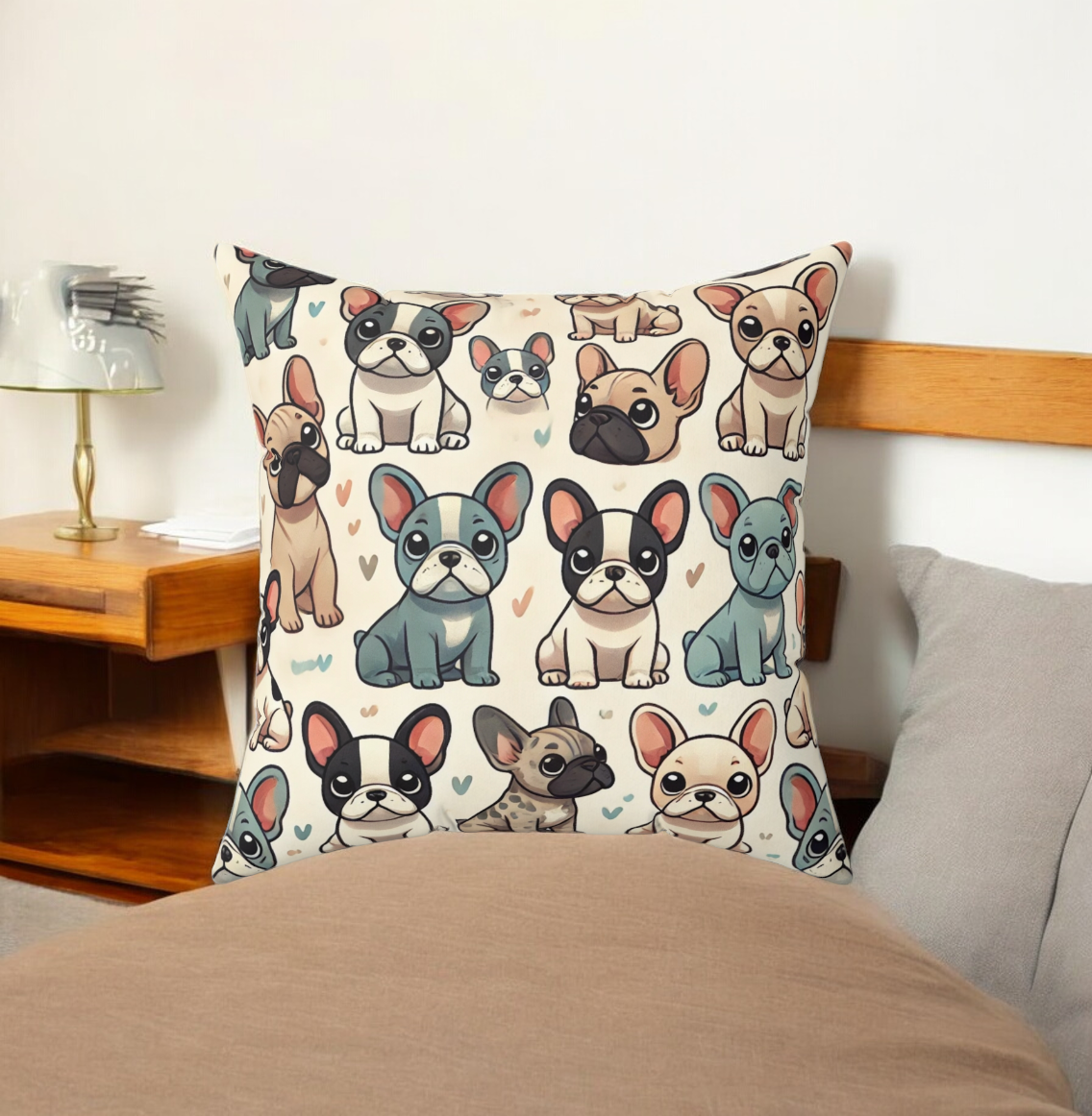 French Bulldog Throw Pillow and Home Accent, Frenchie Gifts for French Bulldog Moms