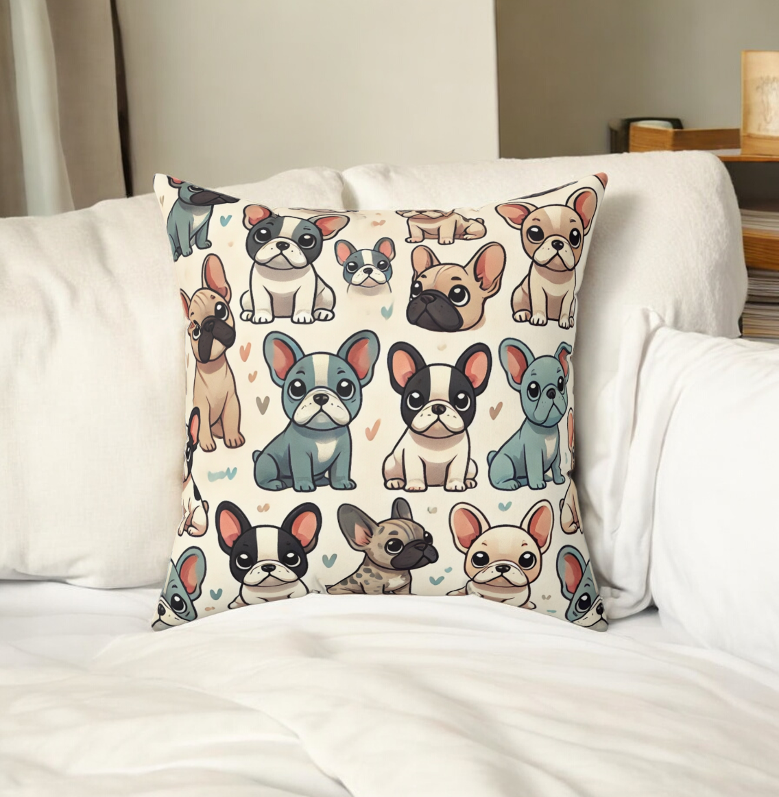 French Bulldog Throw Pillow and Home Accent, Frenchie Gifts for French Bulldog Moms