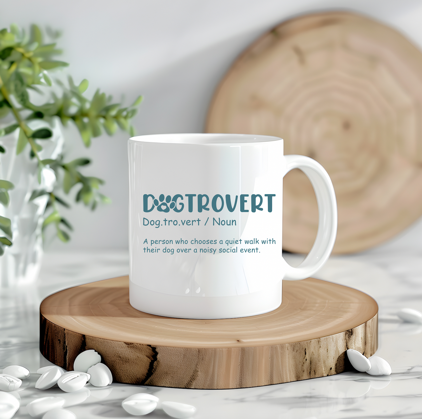 Funny Dog Owner Quote Mug - Dogtrovert - Time with Dog instead of People