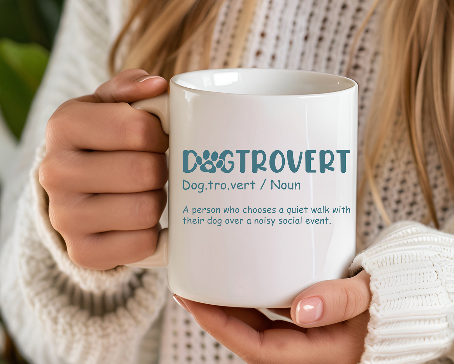 Funny Dog Owner Quote Mug - Dogtrovert - Time with Dog instead of People