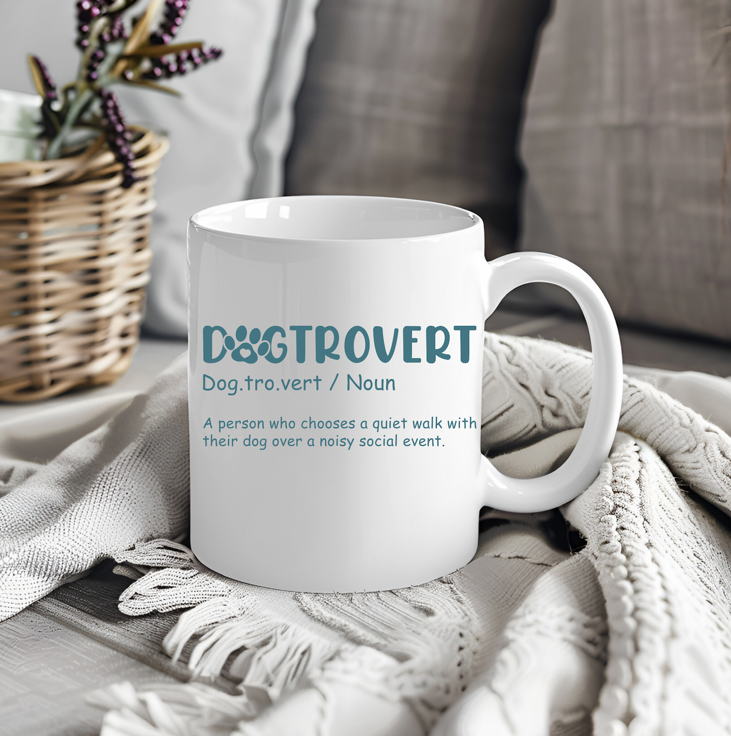 Funny Dog Owner Quote Mug - Dogtrovert - Time with Dog instead of People