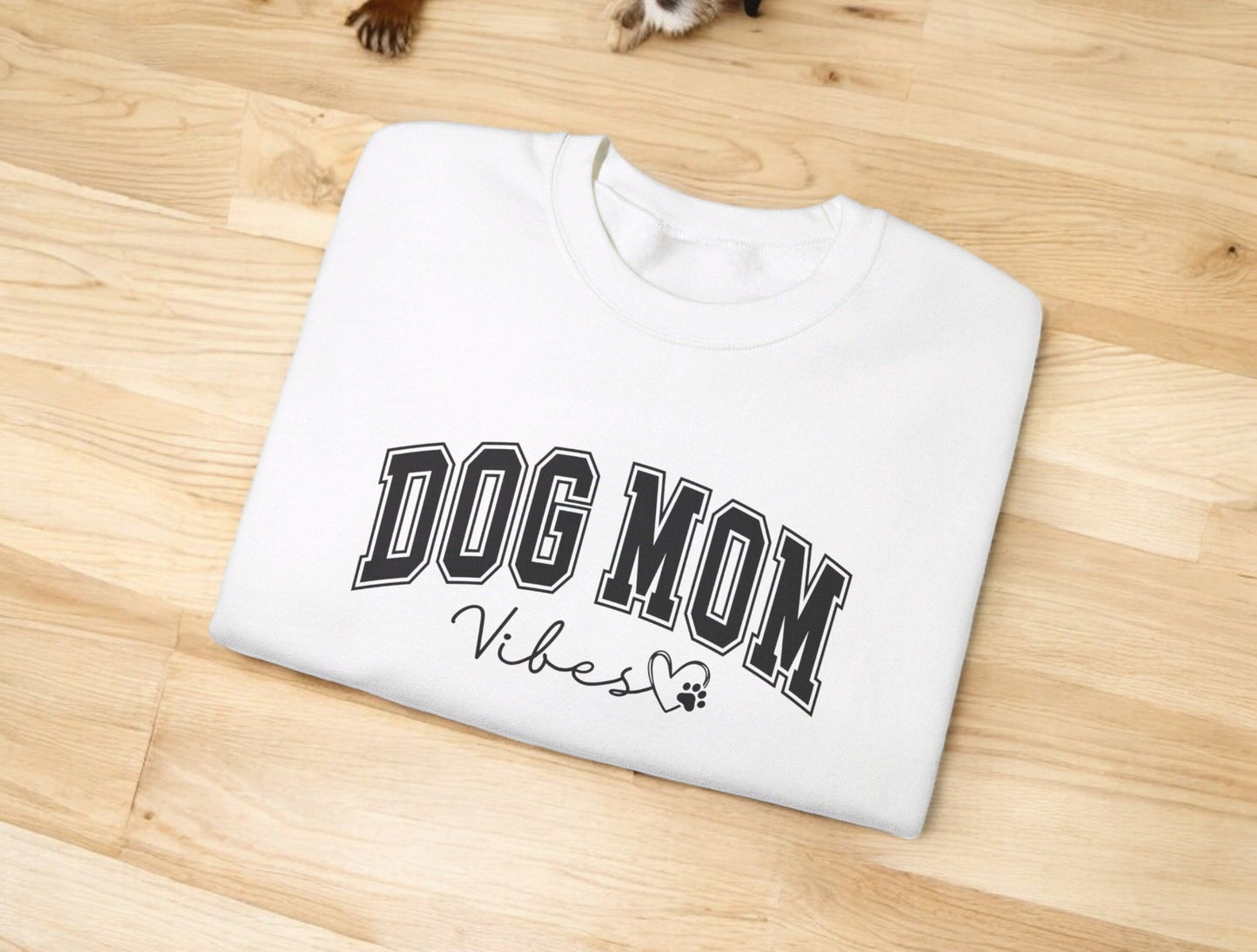 Dog Mom Vibes Crewneck Sweatshirt, Stylish Unisex Dog Lover Sweatshirt