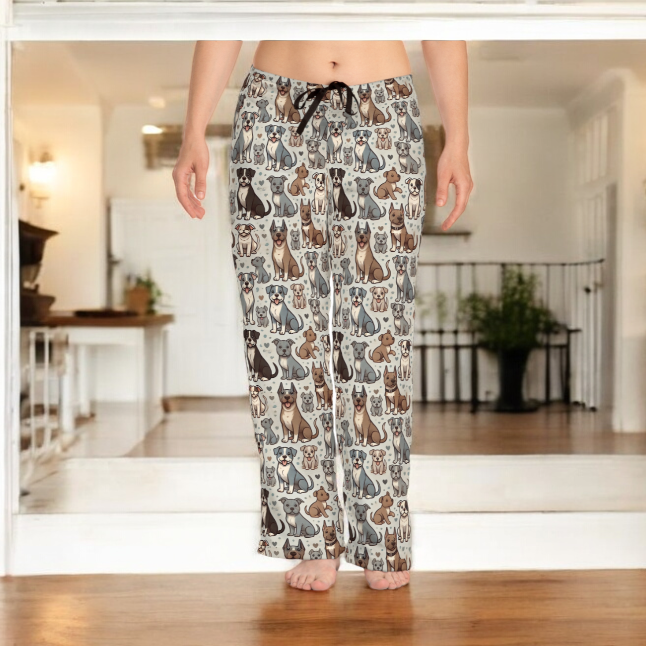 Pitbull Dog Pajama Pants, Pajamas Bottoms