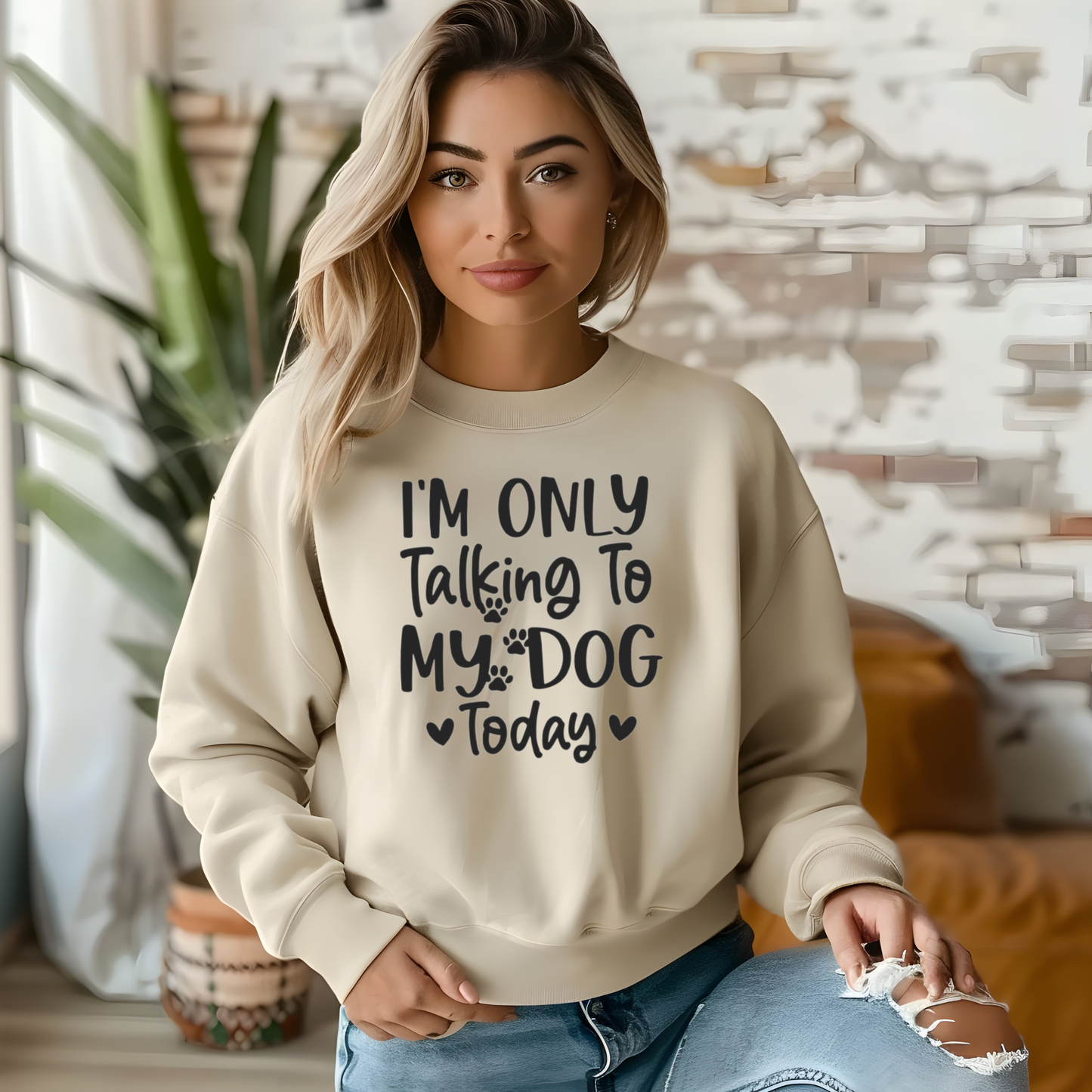 I'm Only Talking to My Dog Today - Crewneck Sweatshirt