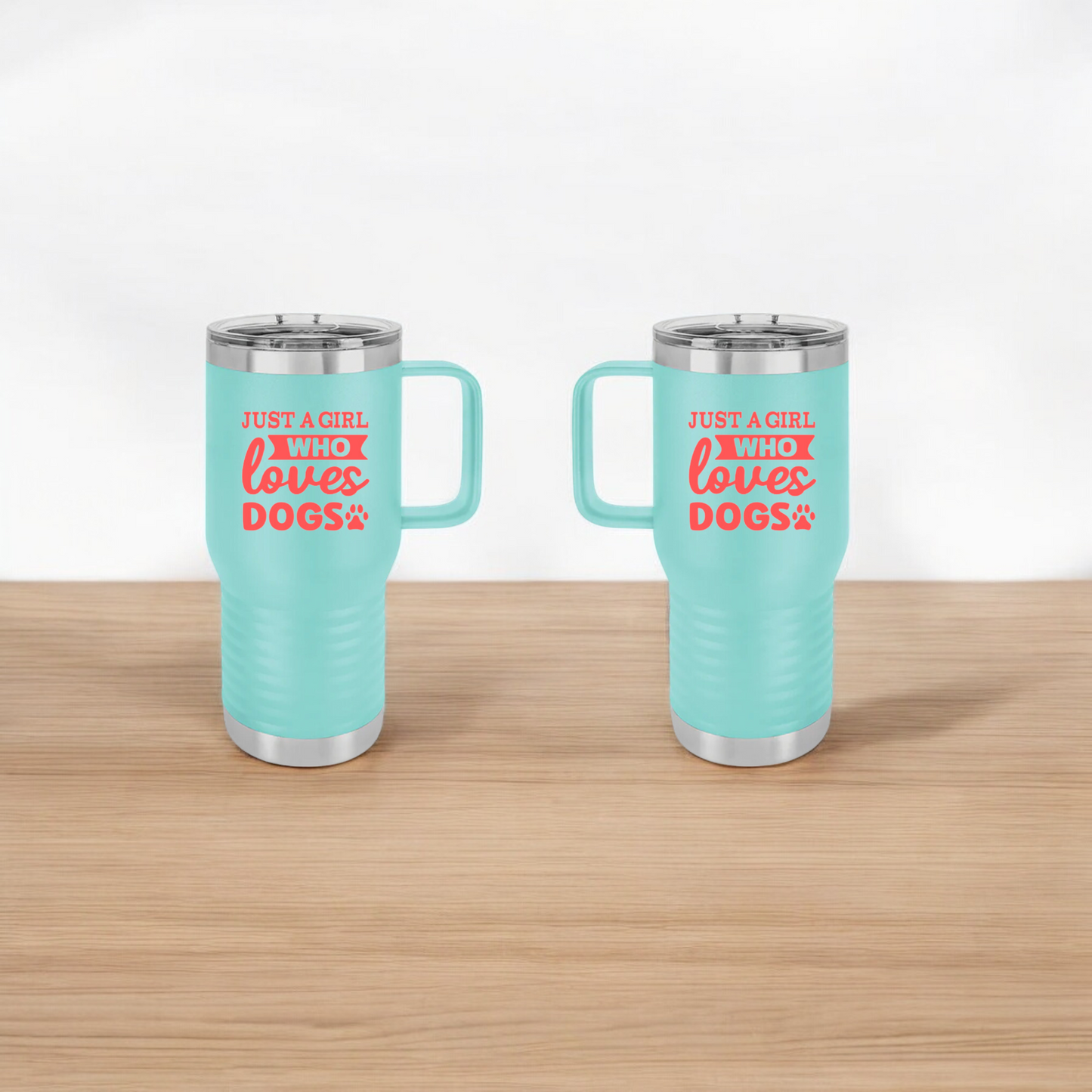 Just a Girl Who Loves Dogs Travel Mug, 20oz Tumbler, Dog Mom Tumbler