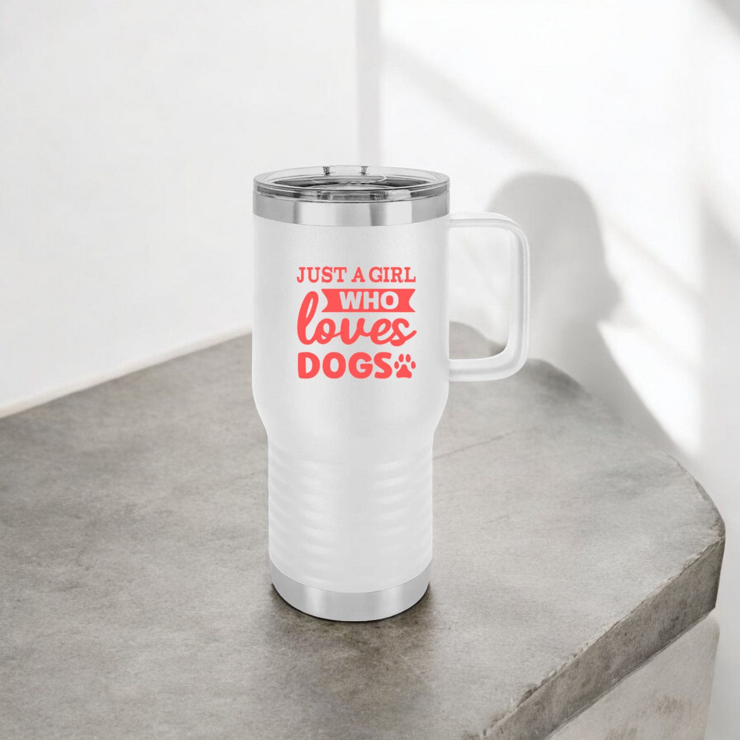 Just a Girl Who Loves Dogs Travel Mug, 20oz Tumbler, Dog Mom Tumbler