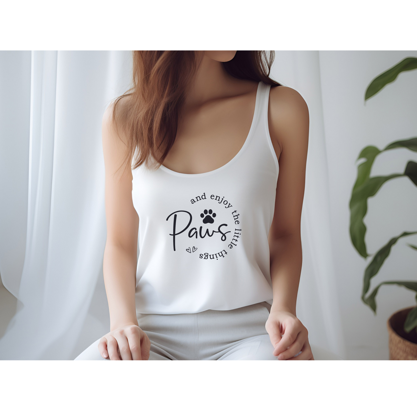 Paws and Enjoy the Little Things - Dog Themed Unisex Jersey Tank