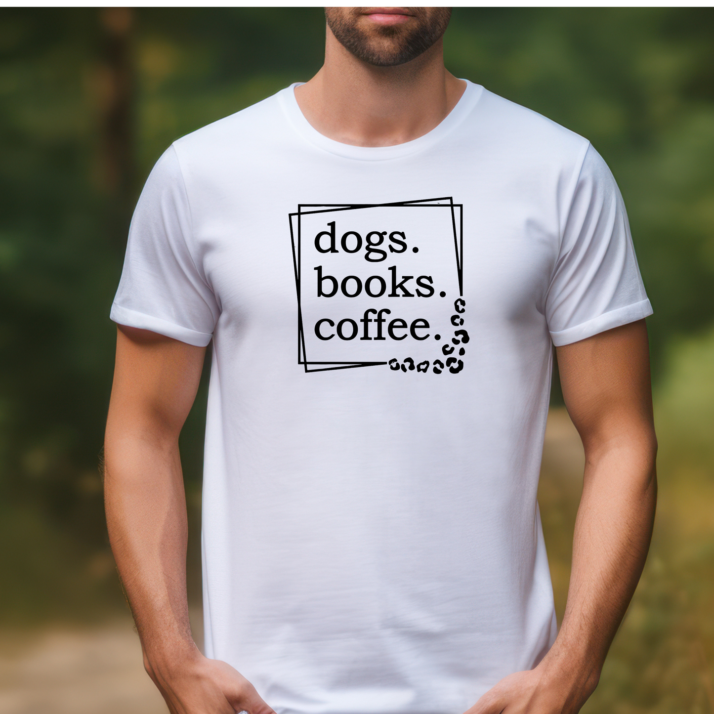 Dogs Books Coffee Tshirt, Unisex