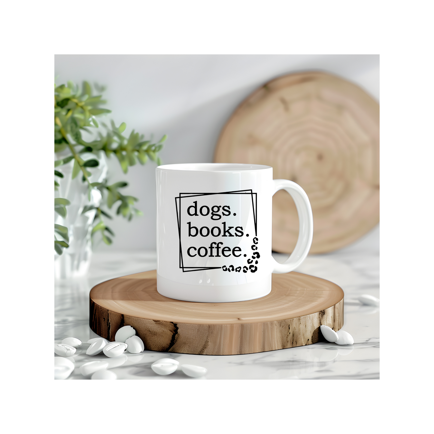 Dogs Books Coffee Ceramic Mug, 11oz