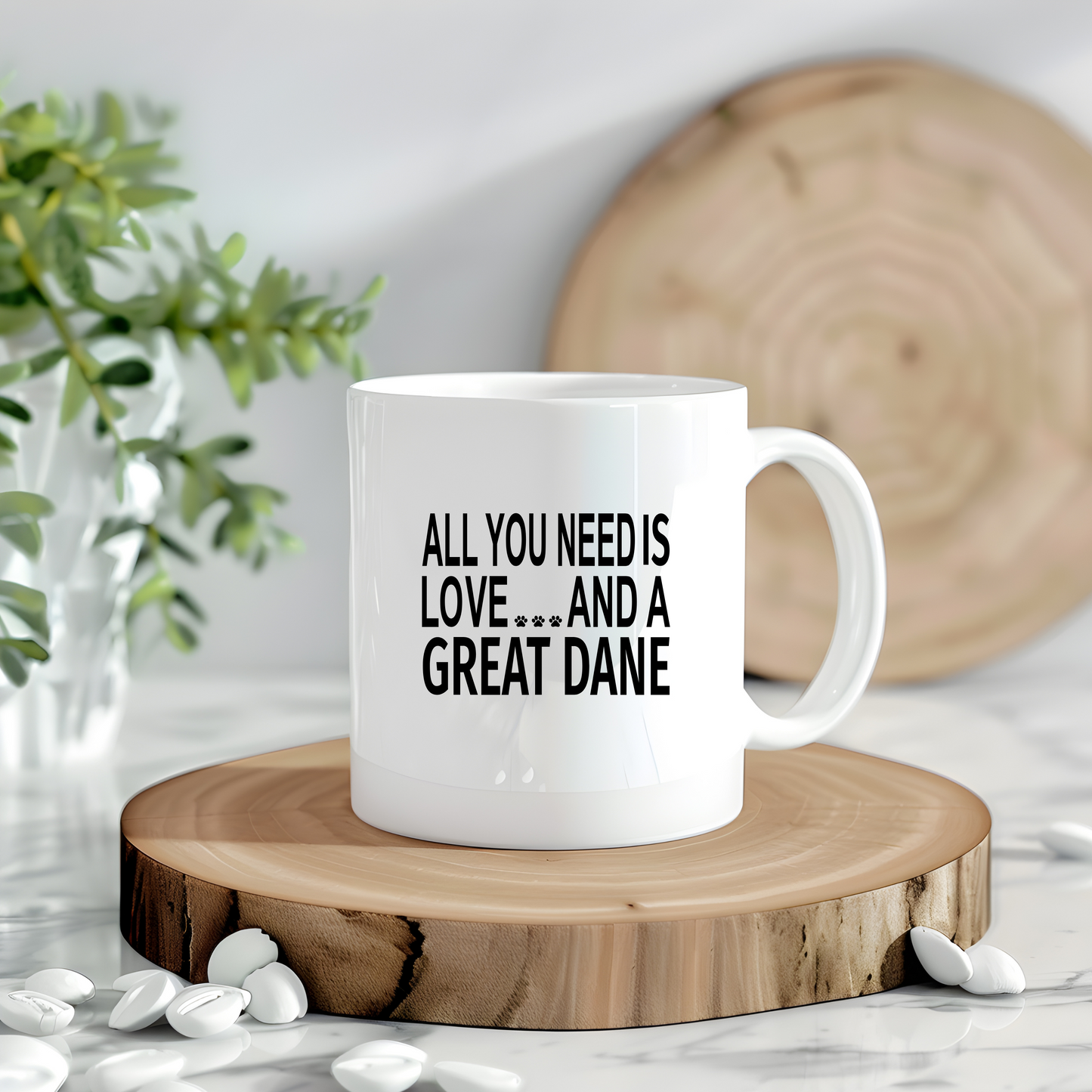 All You Need is Love and a Great Dane Coffee Mug, 11 ounces