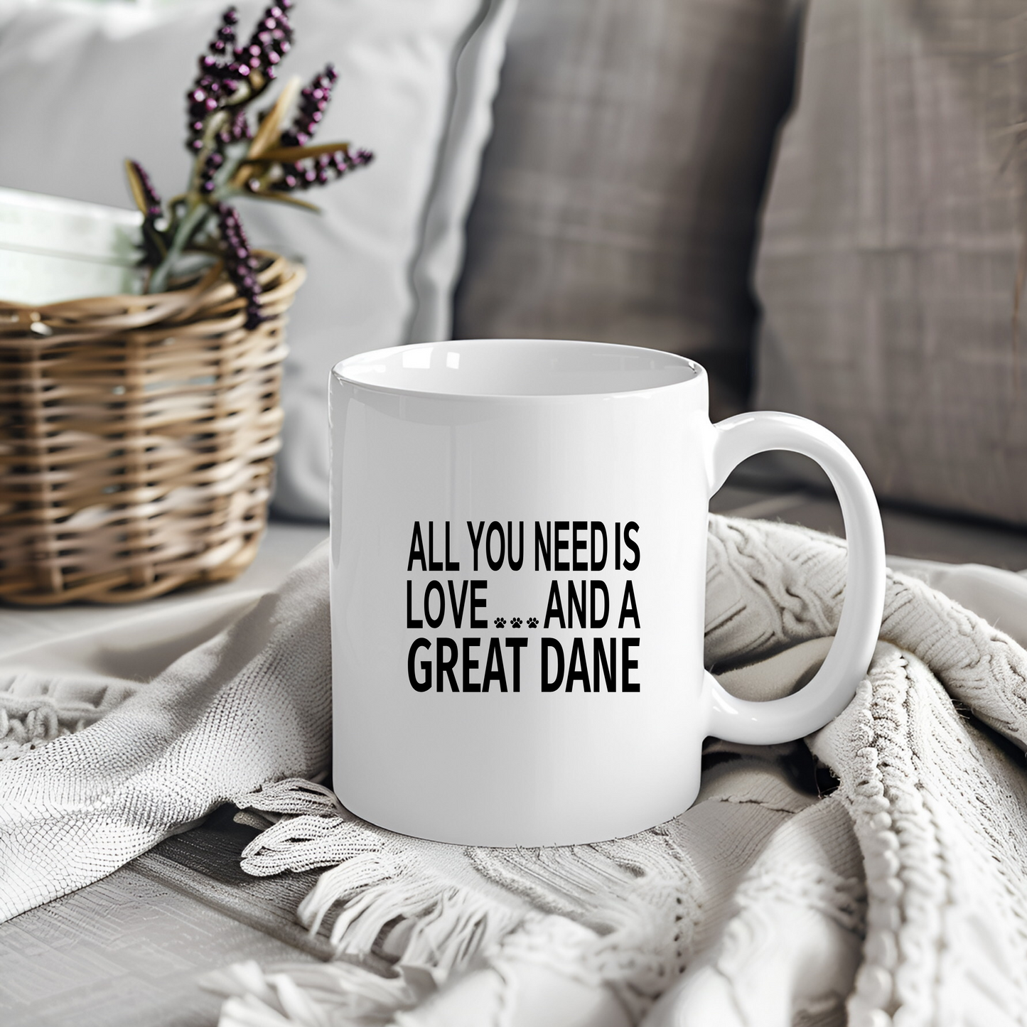 All You Need is Love and a Great Dane Coffee Mug, 11 ounces