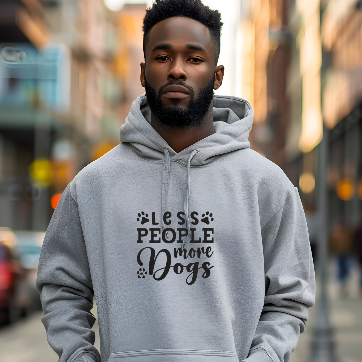 Less People More Dogs - Funny Hoodie, Unisex Hooded Sweatshirt