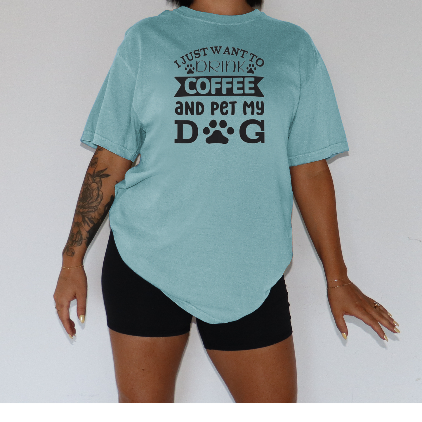 I Just Want to Pet My Dog and Drink Coffee Tshirt