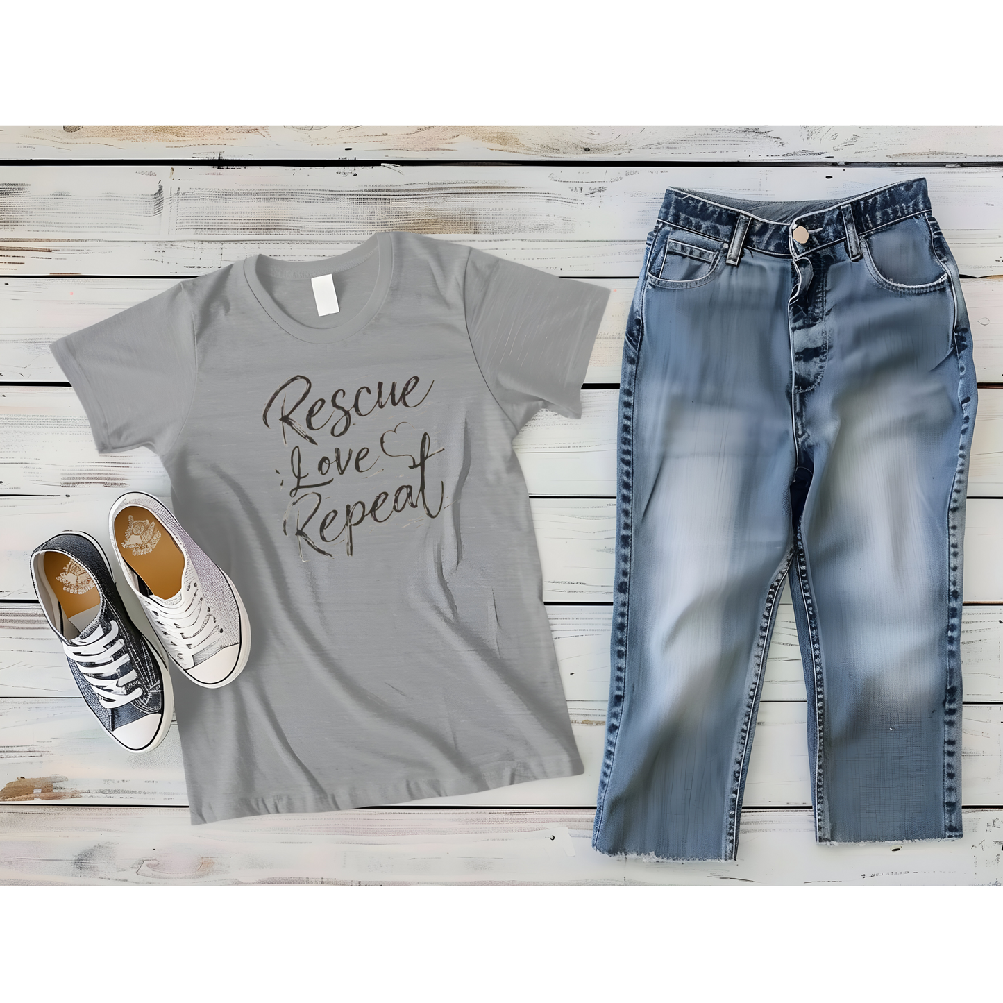 Rescue Dog Shirt, Support Rescue Dogs Gift, Rescue Love Repeat