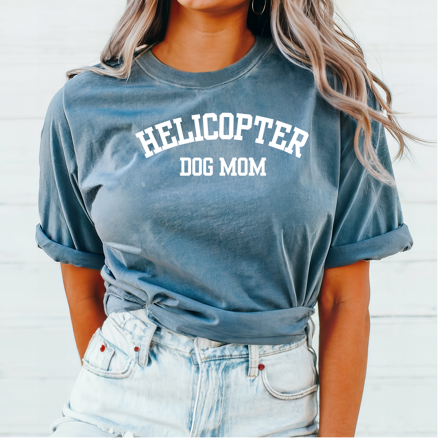 Helicopter Dog Mom Tee Shirt