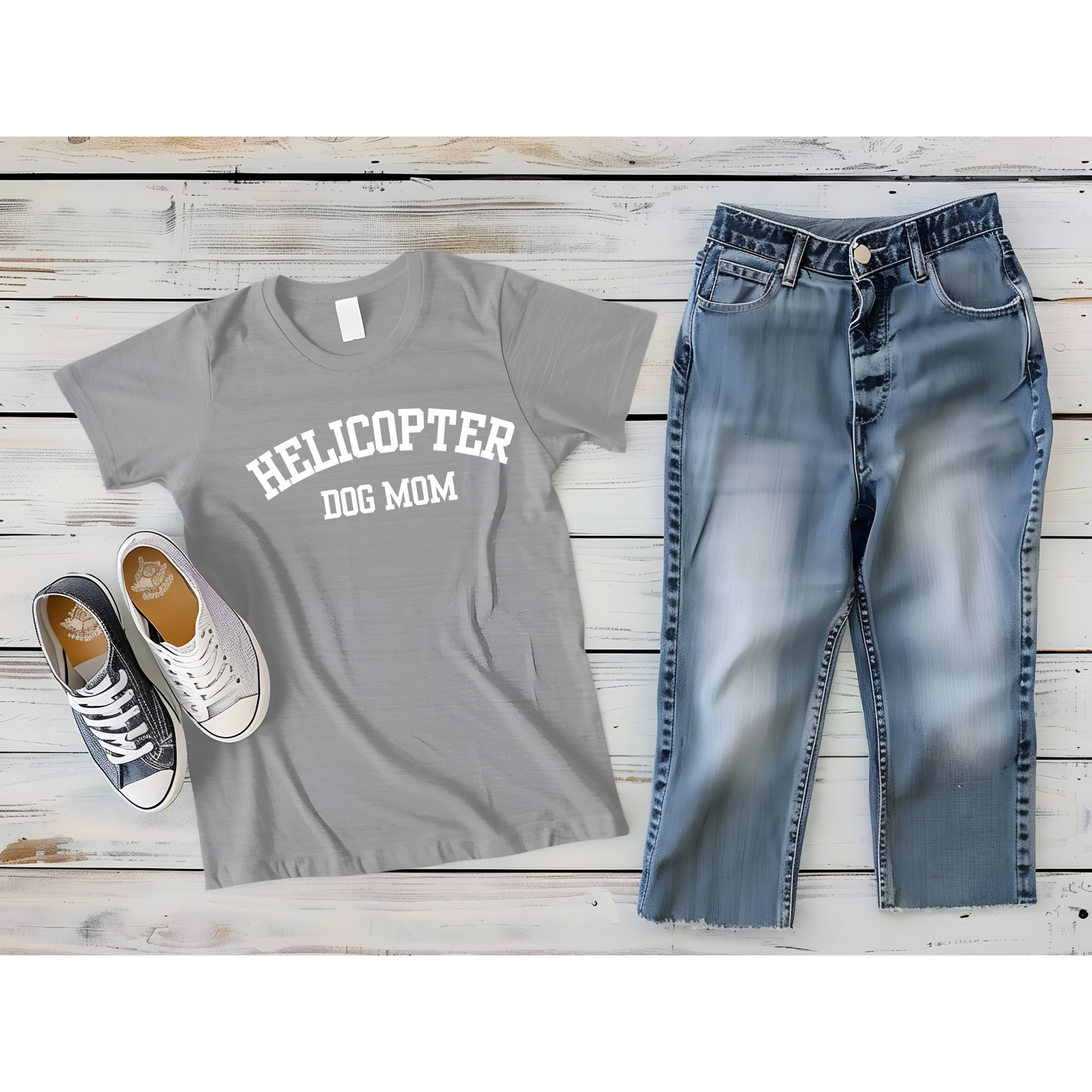 Helicopter Dog Mom Tee Shirt