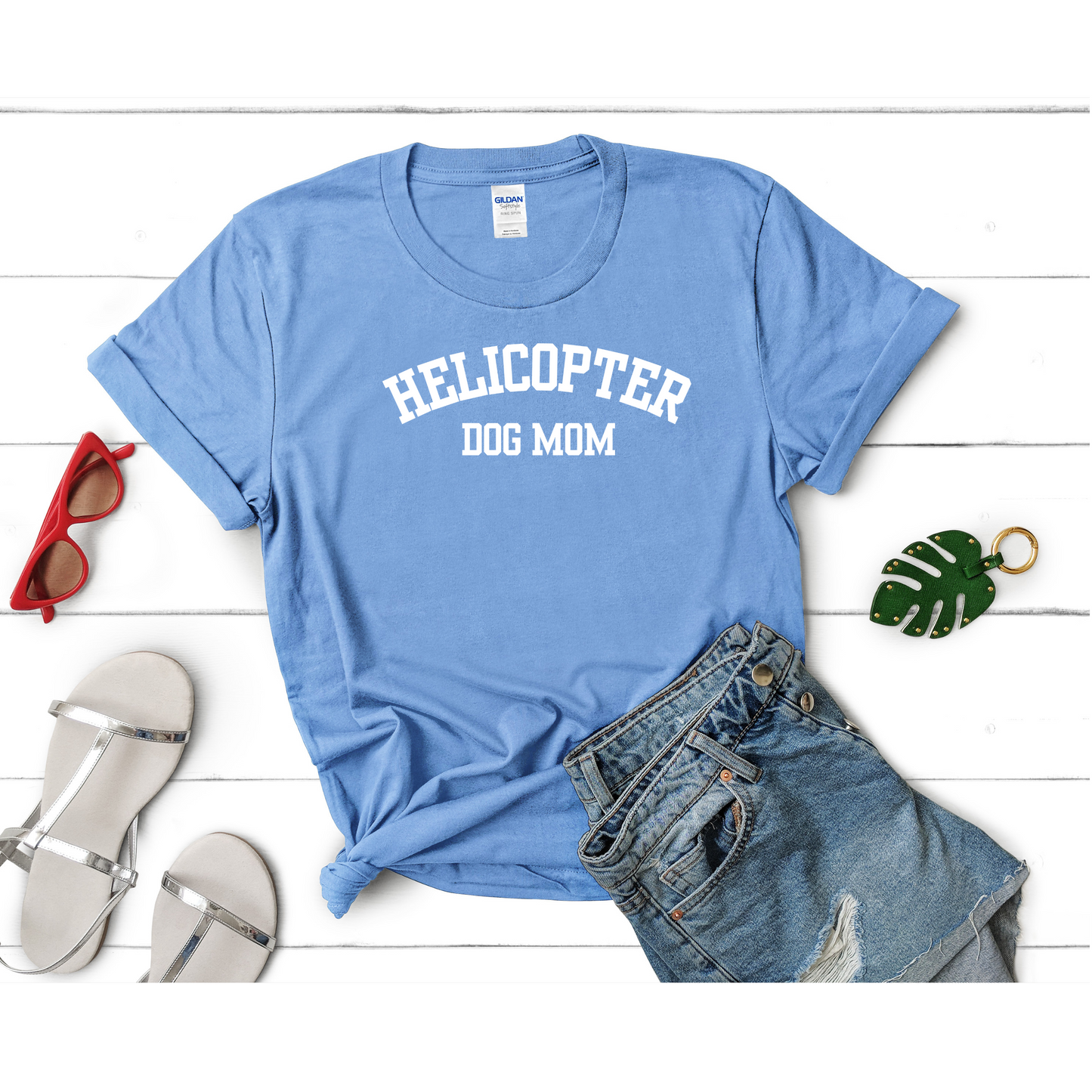 Helicopter Dog Mom Tee Shirt