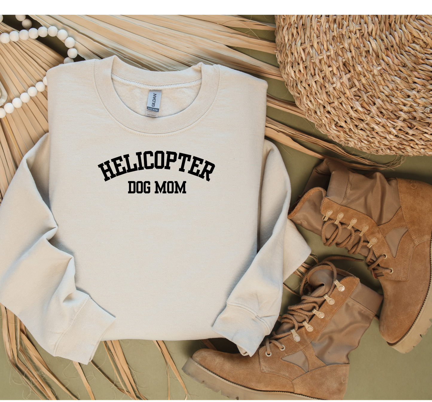 Helicopter Dog Mom Crew Neck Sweatshirt