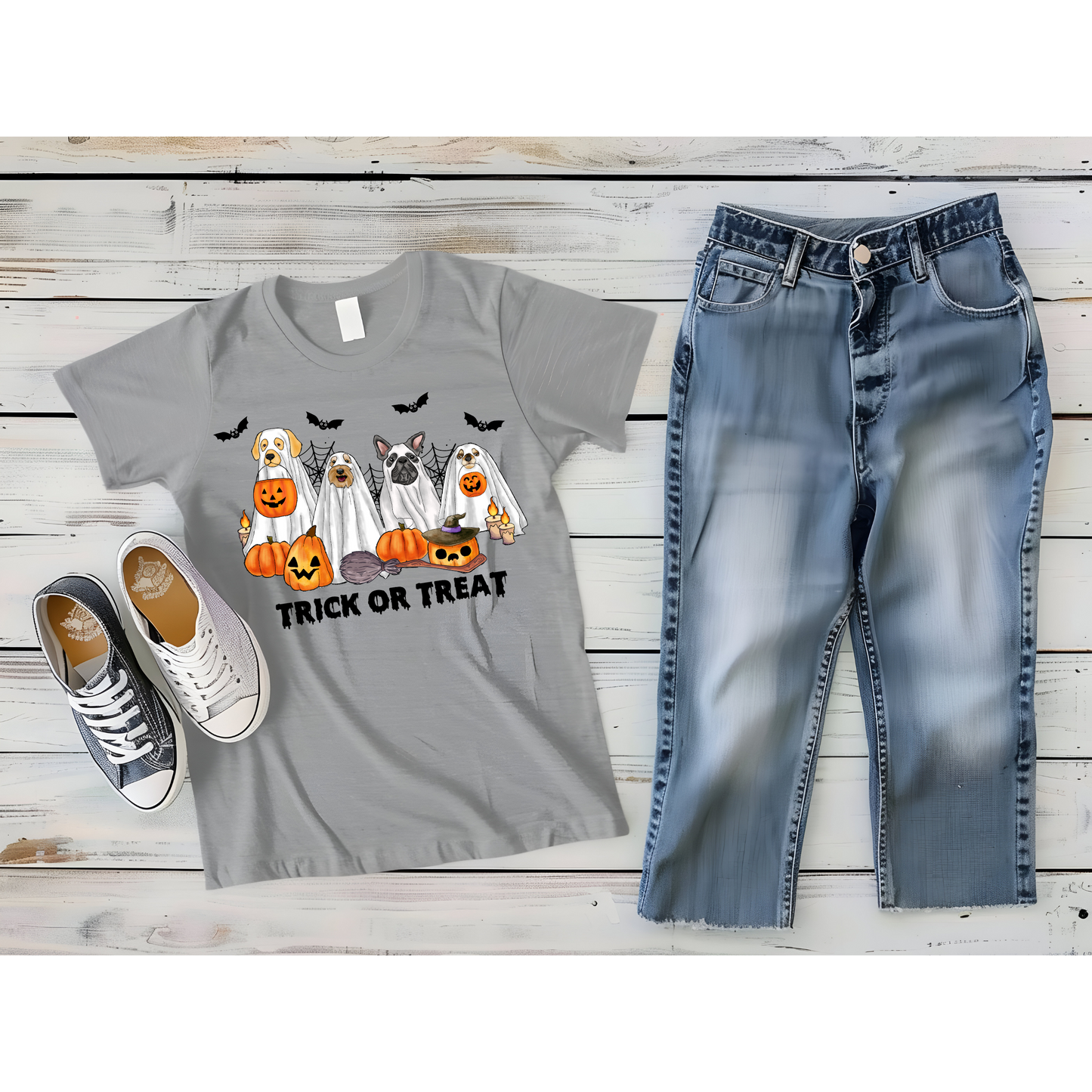 Halloween Trick or Treat Dog Mom Shirt.